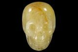 Realistic, Polished Yellow and White Aventurine Skull #116822-1